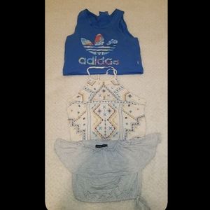 Three crop tops